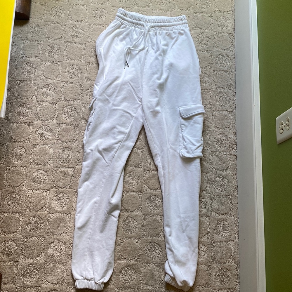 White Miss Sparkling Loungewear Sweatpants Size Small